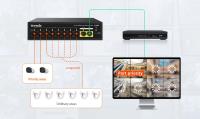 TENDA S110PC 10 Port 8 Port Poe+ 10/100 Mbps + 2 Port Uplink Switch Çelik Kasa Rack Mount 8+2